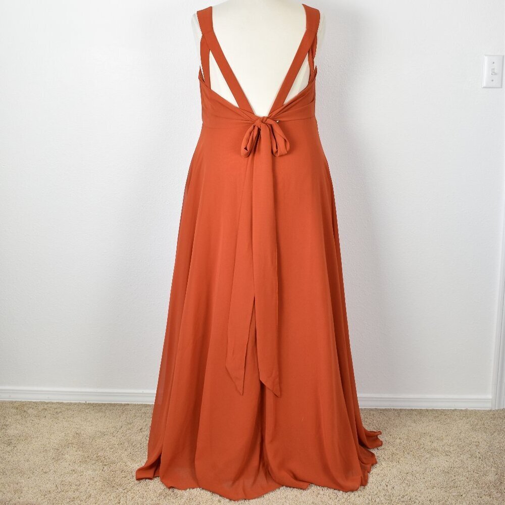 Azazie JULIE Burnt Orange A-Line Sweetheart Neckline Chiffon Dress - 20 - Picture 6 of 9